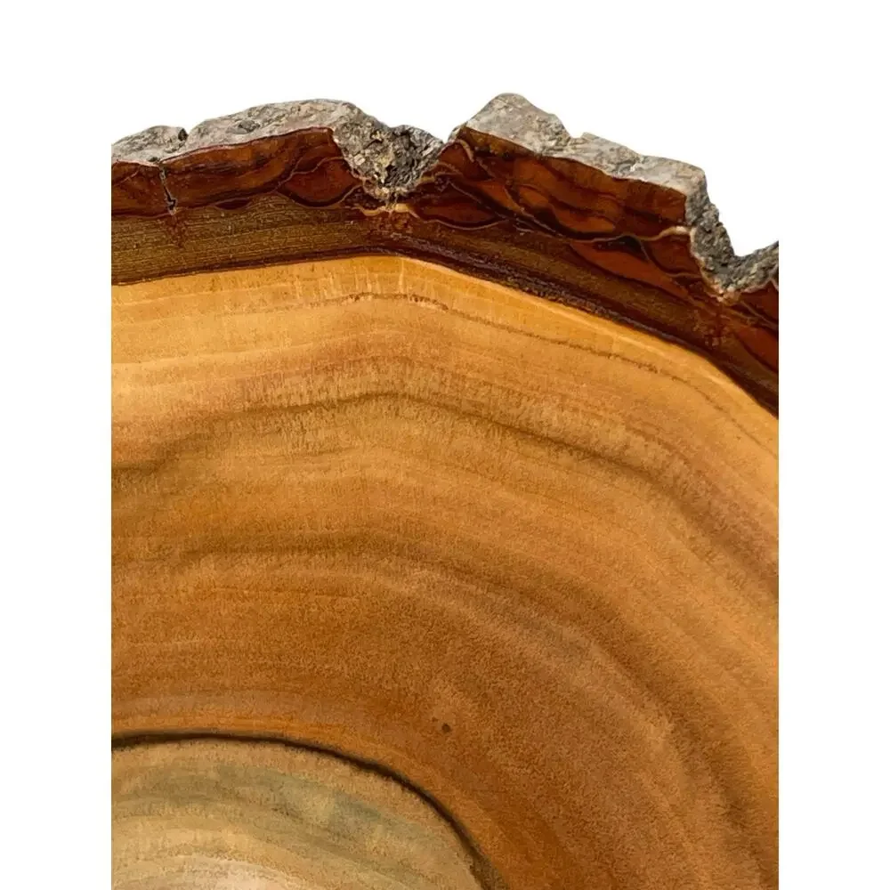 Hand Carved English Walnut Live Edge Bowl Signed Carl Ruhle